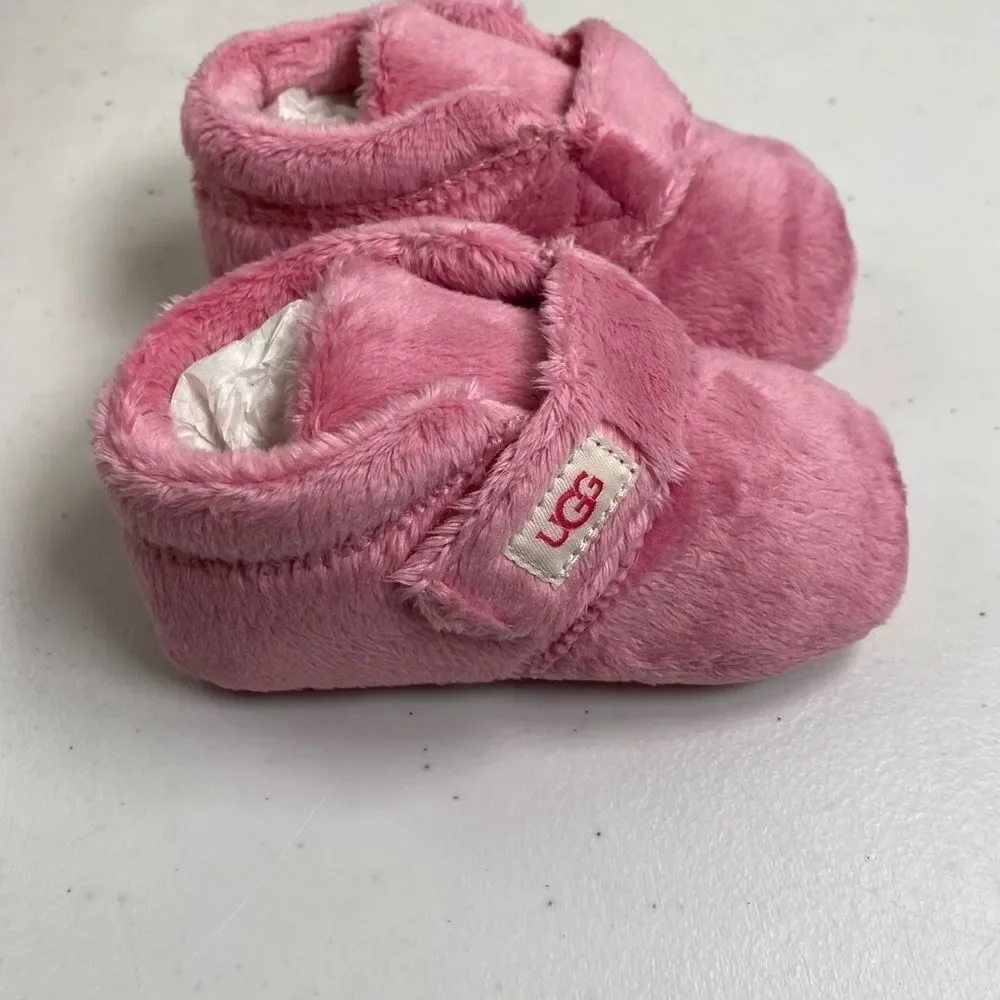NIB UGG Bixbee Pink Baby Infant Booties - Size M - 12-18M